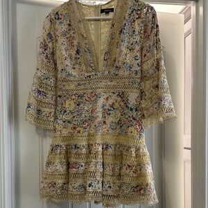 Athina Floral Crochet Lace Mini Dress